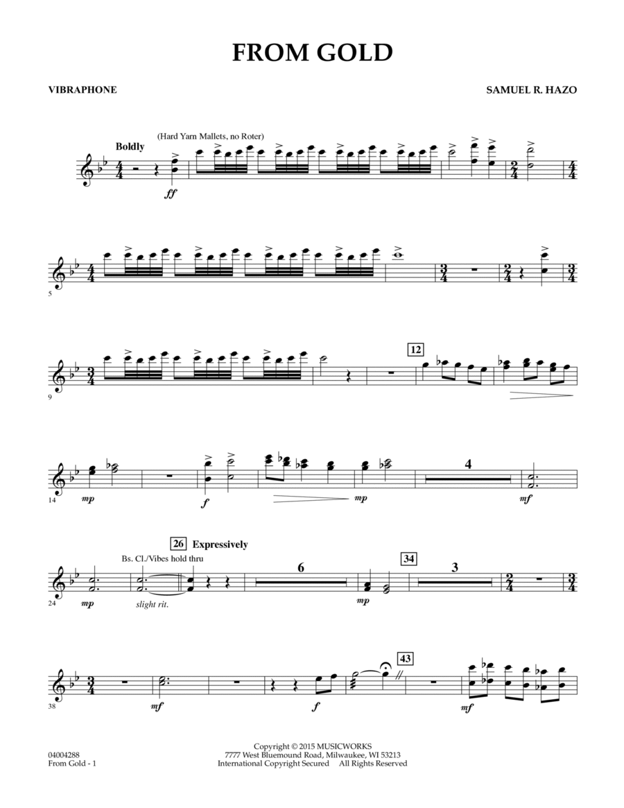 From Gold - Vibraphone From Gold - Vibraphone Vibraphone scores gallery preview page 1