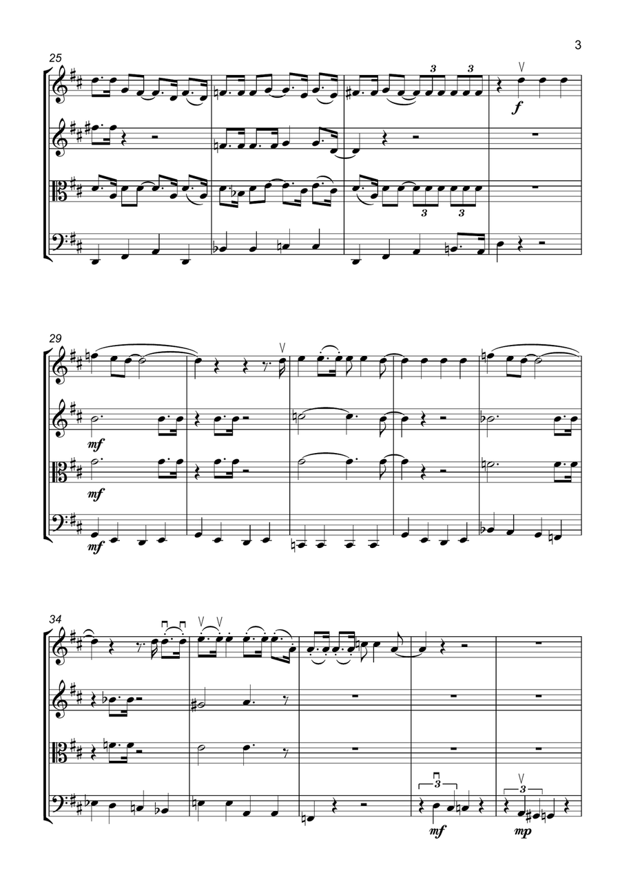Crazy Little Thing Called Love String Quartet scores gallery preview page 3