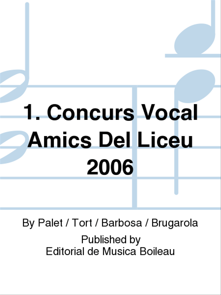 1. Concurs Vocal Amics Del Liceu 2006 Voice Solo scores gallery preview page 1