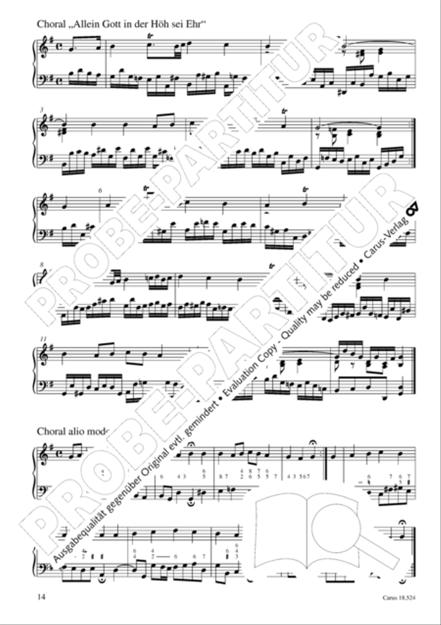 Chorale arrangements. First part of the Clavier-Ubung