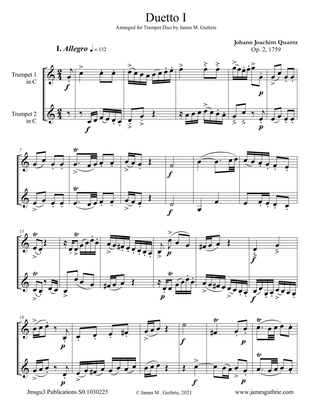Quantz: Six Duos Op. 2 Complete for Trumpet Duo