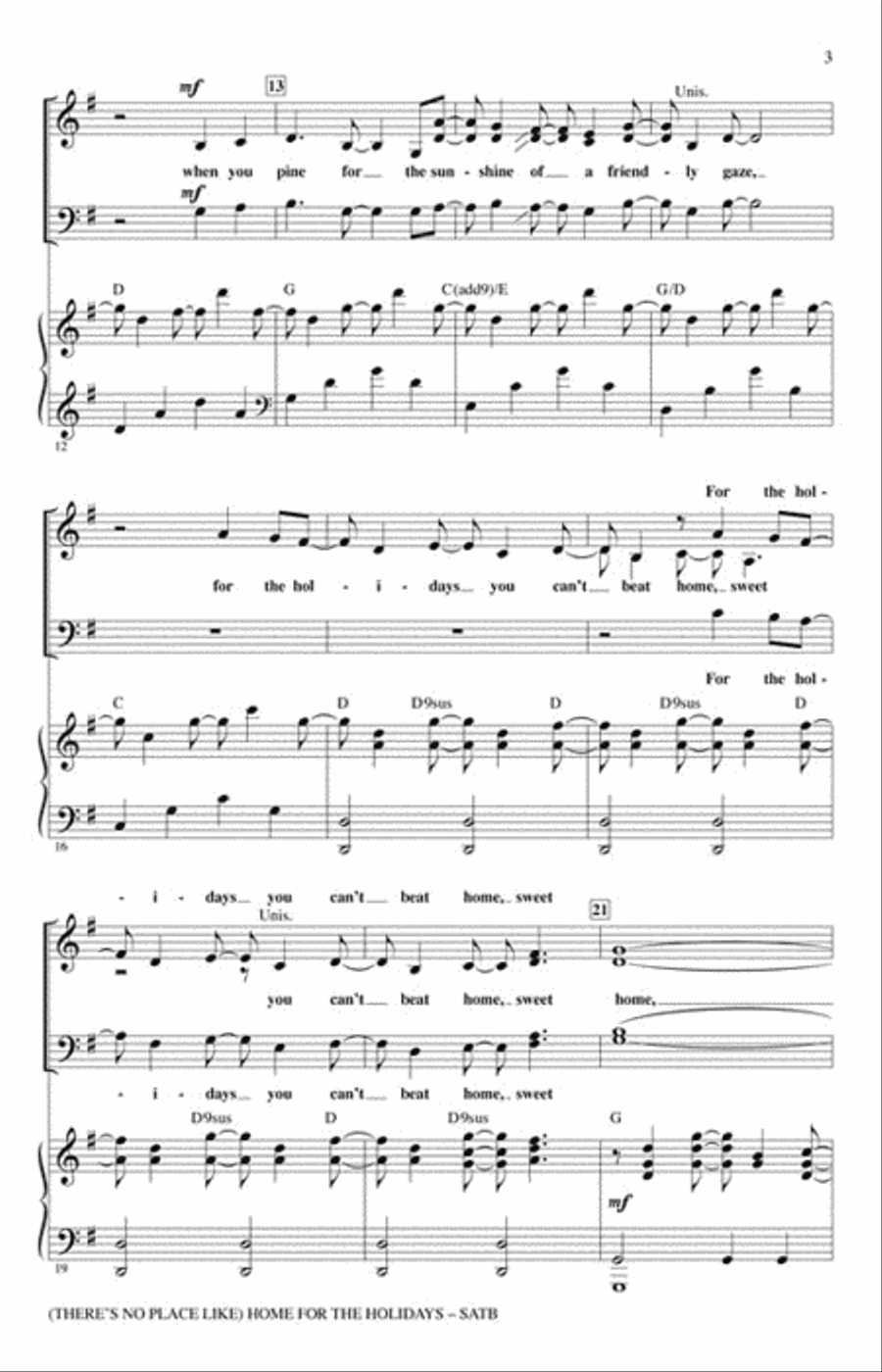 (There's No Place Like) Home for the Holidays Show Choir scores gallery preview page 3