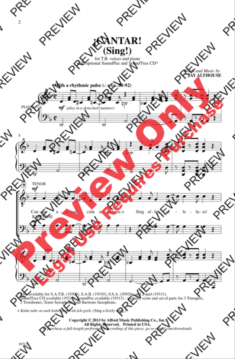 ¡Cantar! (Sing!) ¡Cantar! (Sing!) Men's Choir scores gallery preview page 2