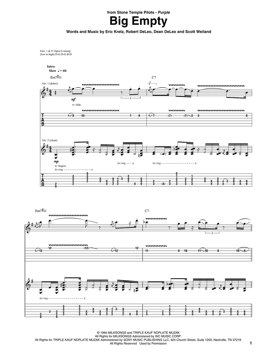 Big Empty Acoustic Guitar scores gallery preview page 1