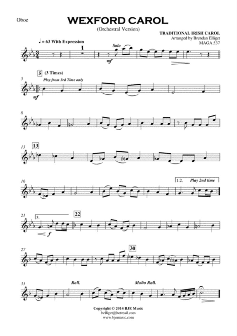 Wexford Carol - Orchestra Score and Parts PDF Full Orchestra scores gallery preview page 5