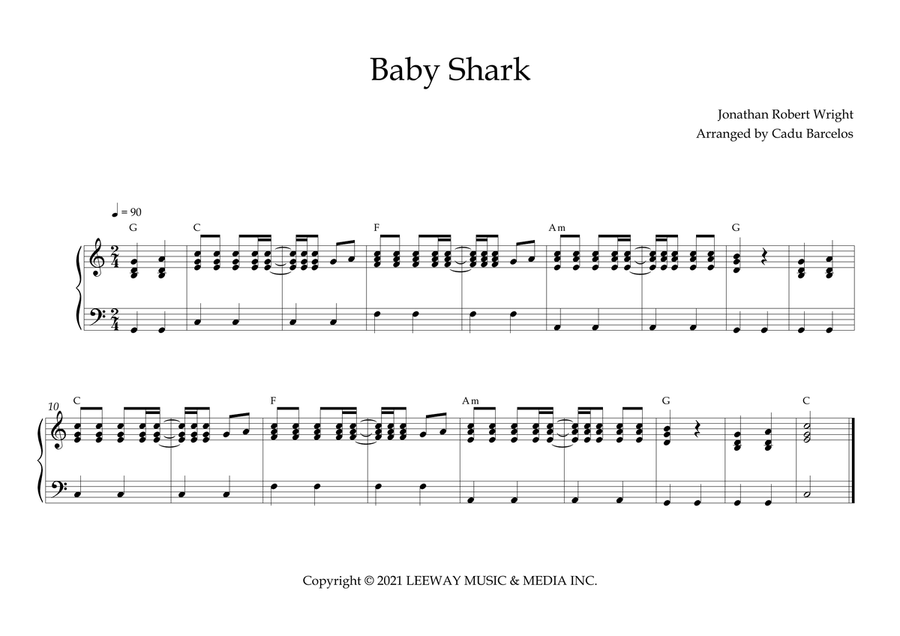 Baby Shark Easy Piano scores gallery preview page 1