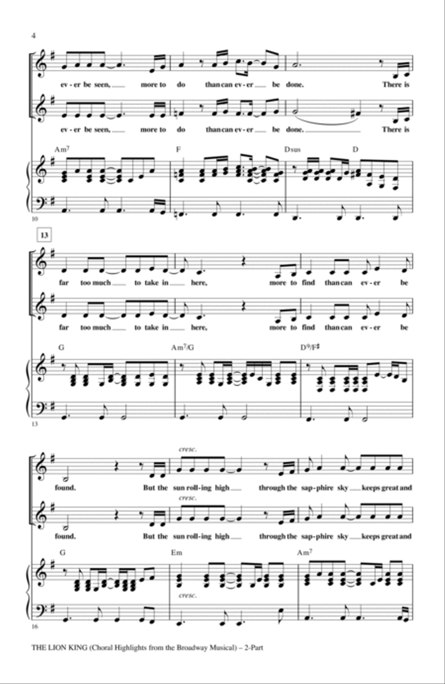The Lion King (Broadway Musical Highlights) 2-Part scores gallery preview page 2