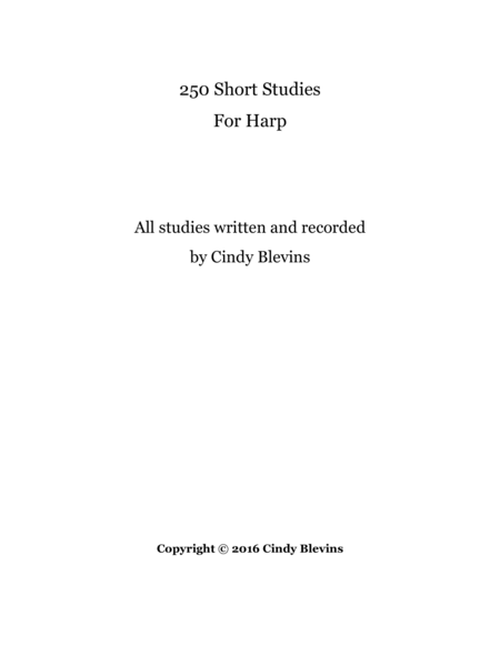 250 Short Studies, for all Harps