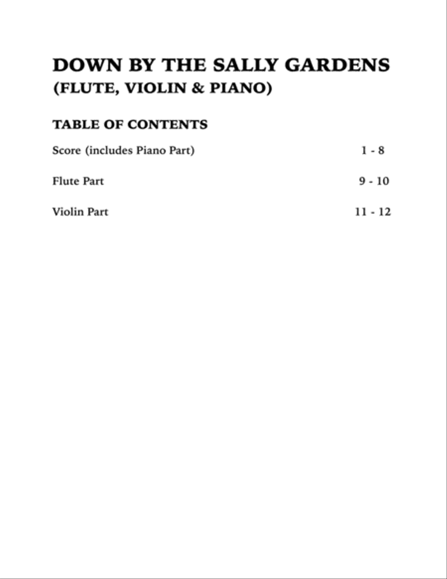 Down By the Sally Gardens (Trio for Flute, Violin and Piano) Flute scores gallery preview page 4
