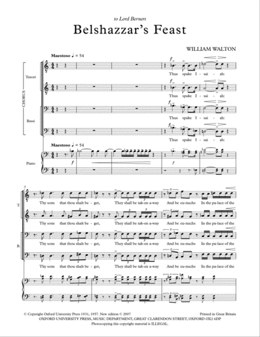 Belshazzar's Feast 4-Part scores gallery preview page 2