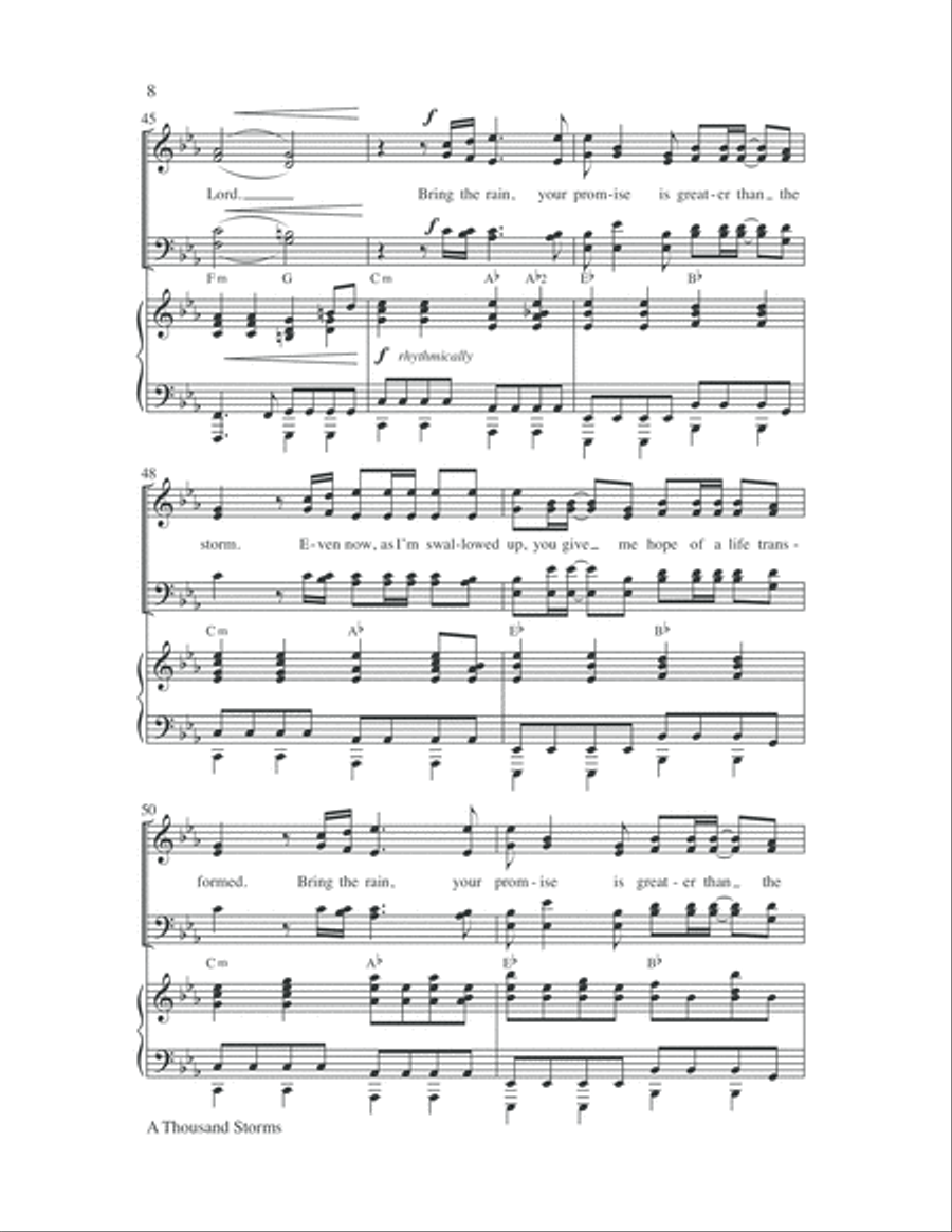 A Thousand Storms 4-Part scores gallery preview page 8