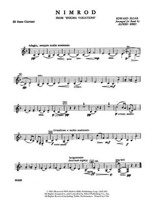 Book cover for Nimrod (from Elgar's Variations): B-flat Bass Clarinet