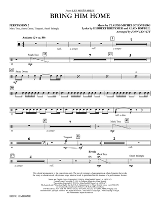 Book cover for Bring Him Home (from Les Miserables) (arr. John Leavitt) - Percussion 2