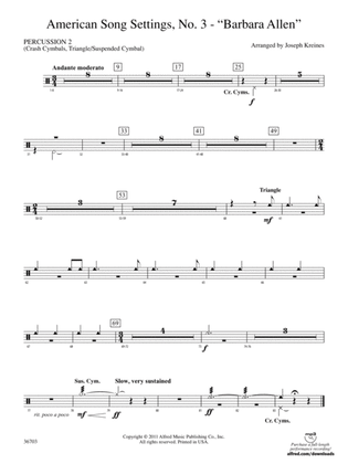 American Song Settings, No. 3 "Barbara Allen": 2nd Percussion