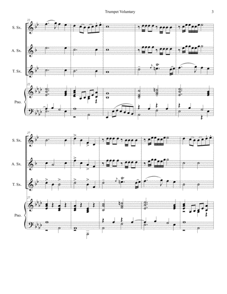 Trumpet Voluntary (for Saxophone Trio - Piano Accompaniment) image number null