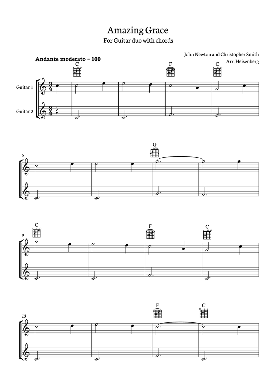 Amazing Grace Amazing Grace Acoustic Guitar scores gallery preview page 1