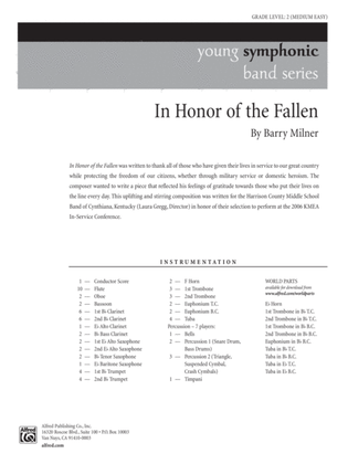Book cover for In Honor of the Fallen: Score