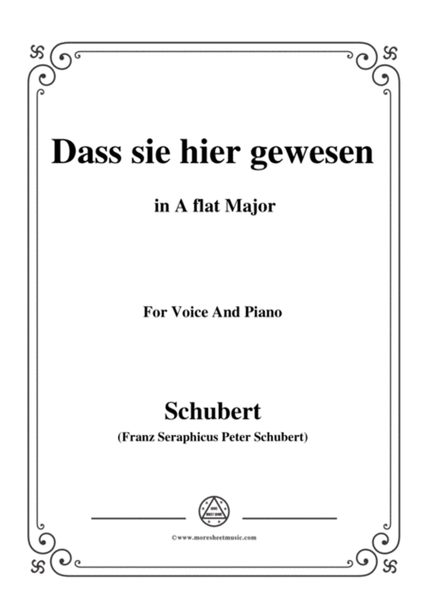 Schubert-Dass sei hier gewesen,in A flat Major,Op.59,No.2,for Voice and Piano image number null
