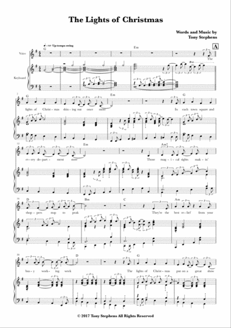 The Lights of Christmas Voice scores gallery preview page 1