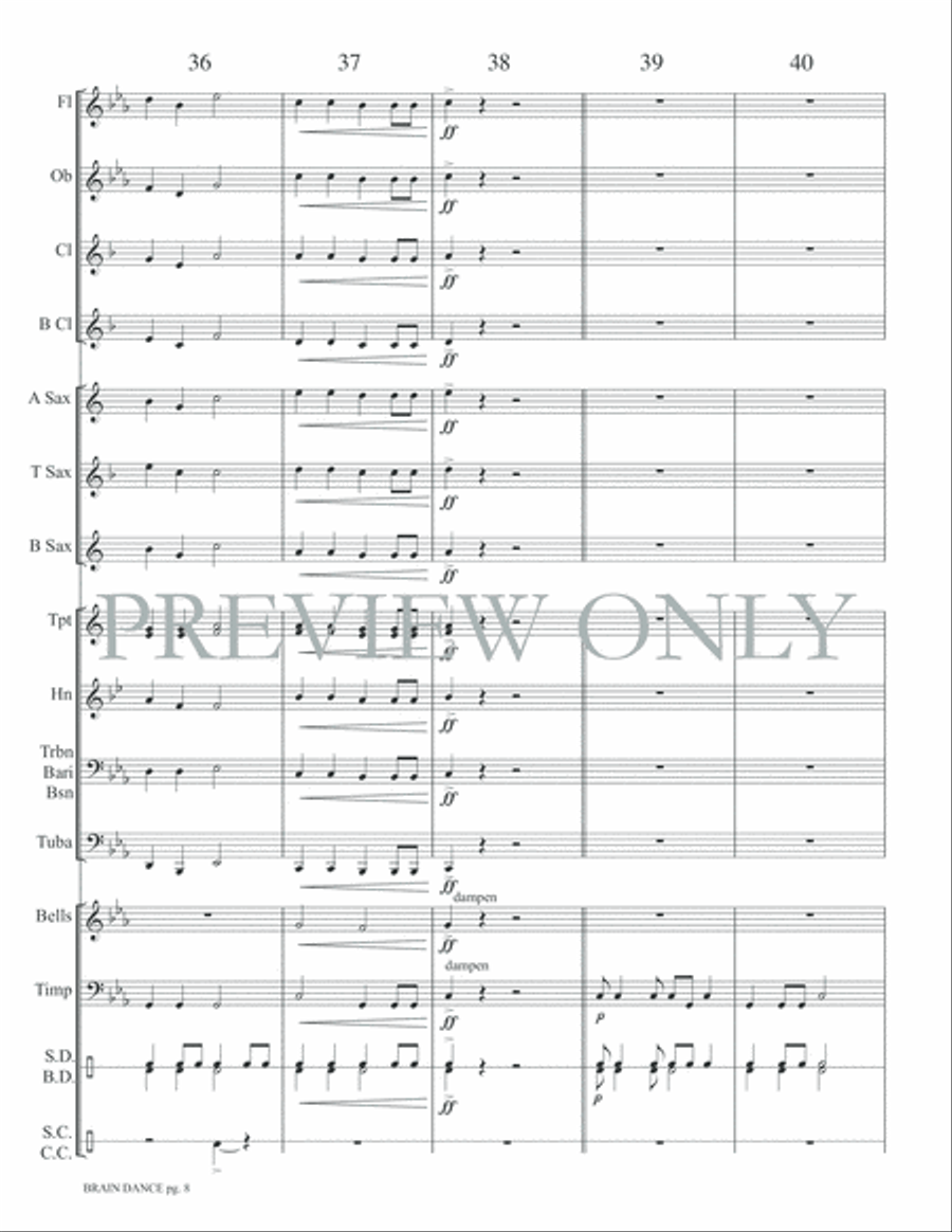 Brain Dance Brain Dance Concert Band scores gallery preview page 11