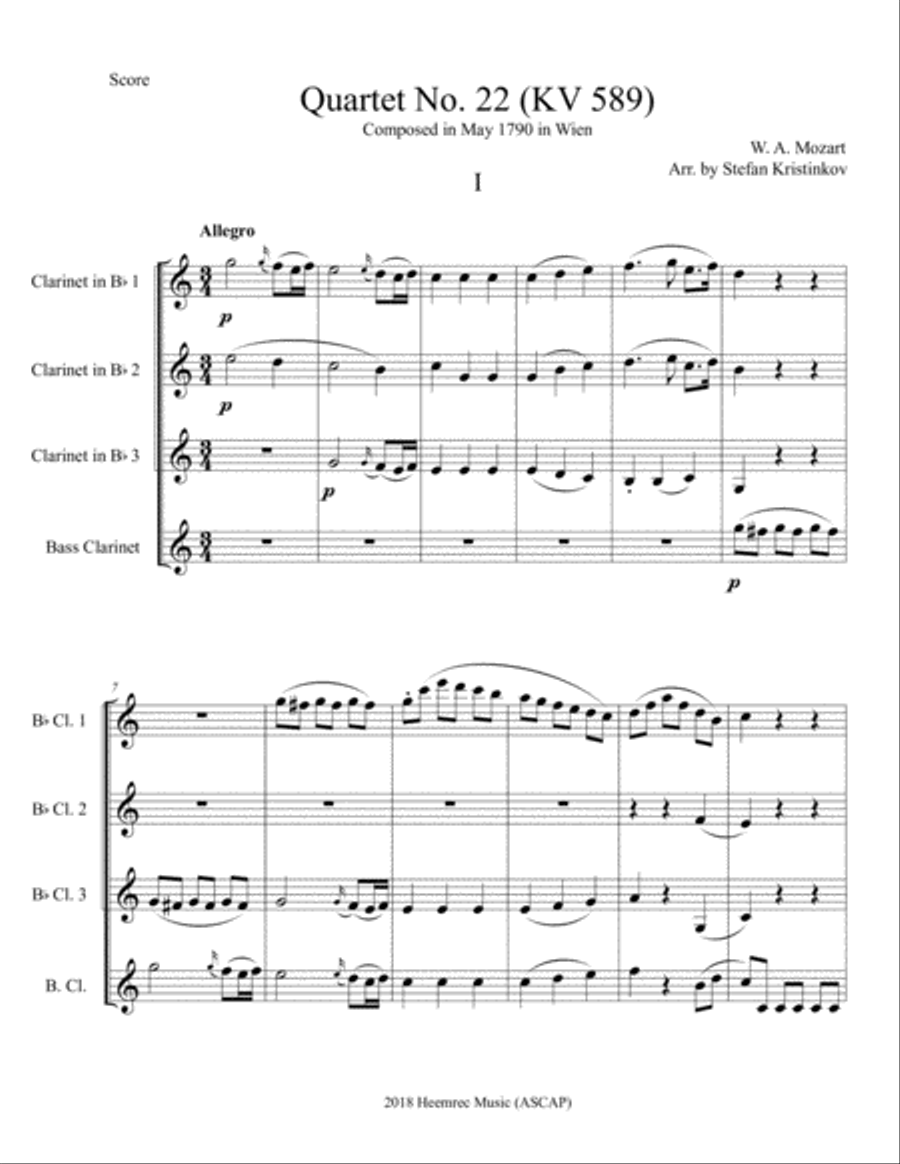 String Quartet No. 22 Woodwind Quartet scores gallery preview page 3