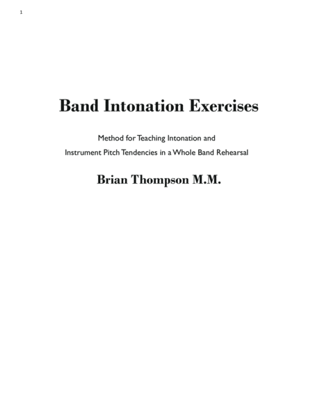 Band Intonation Exercises, Score and Parts