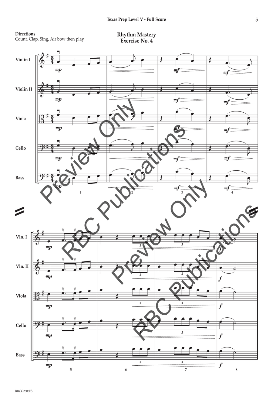 Texas Prep Level V (Score) Orchestra scores gallery preview page 4