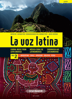 Book cover for La voz latina: Choral Music from Latin America for SATB Choir, Vol. 2