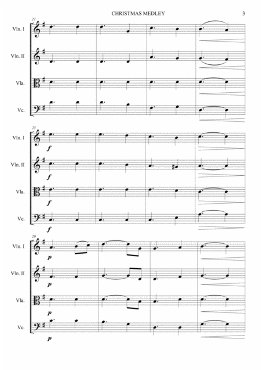 Christmas Medley String Quartet scores gallery preview page 5