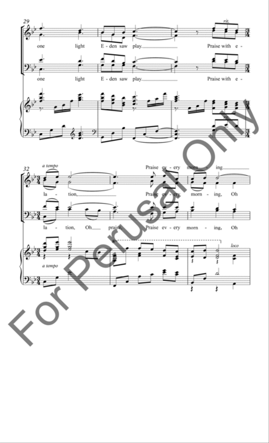 Morning Has Broken 4-Part scores gallery preview page 6