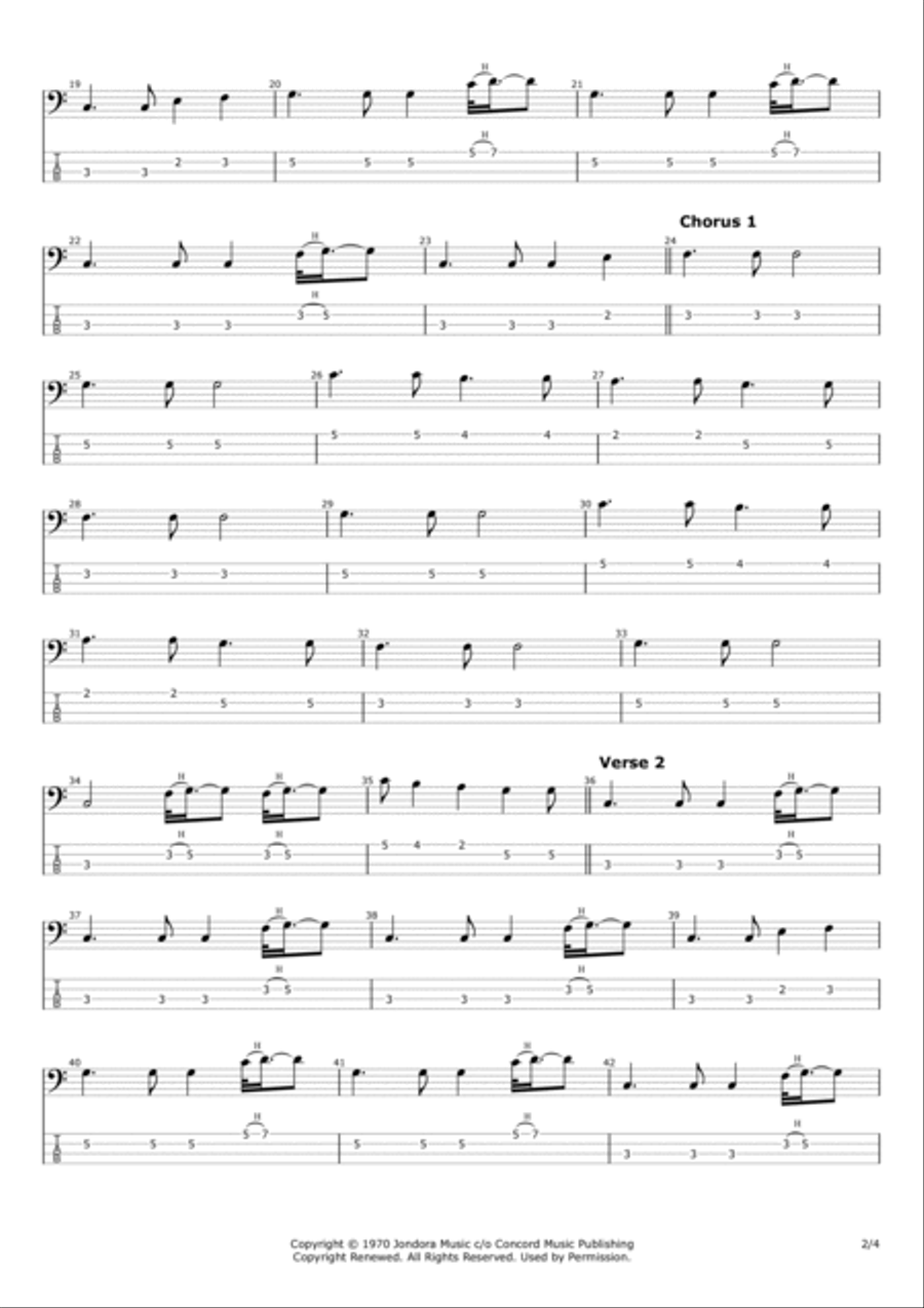 Have You Ever Seen The Rain? Bass Guitar scores gallery preview page 2
