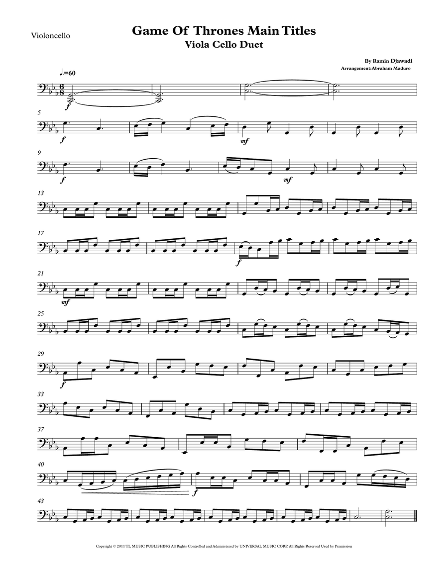Game Of Thrones String Duet scores gallery preview page 5