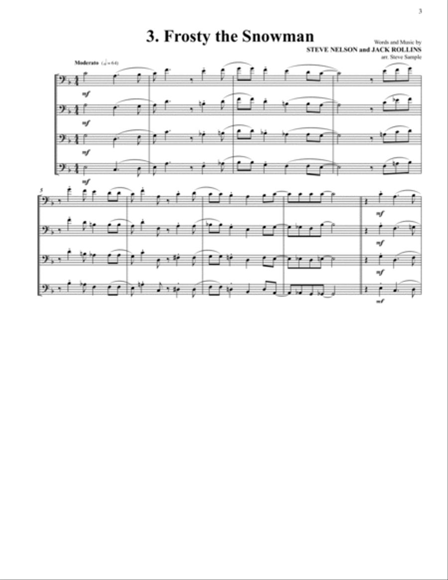 The Caroling Book for Trombone Quartet Trombone Quartet scores gallery preview page 4