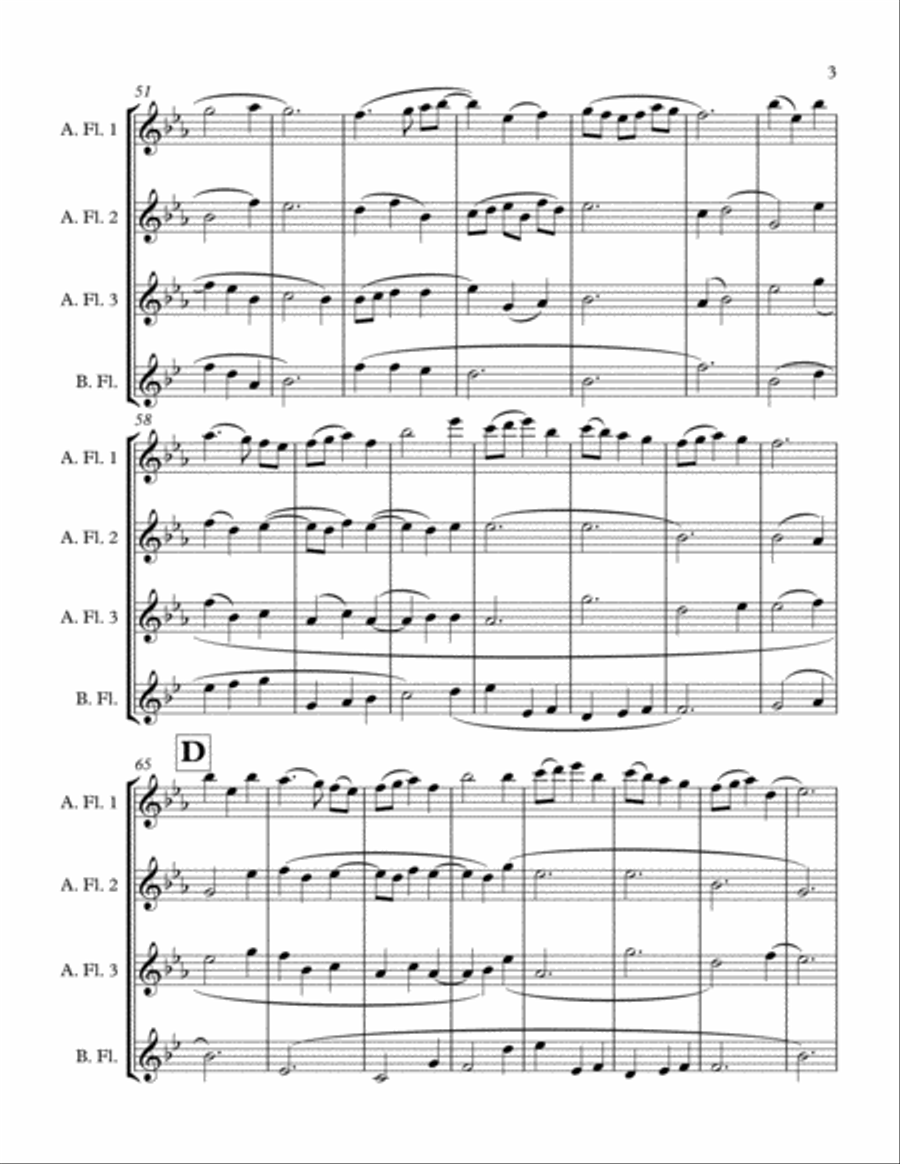 A Prayer - Quartet for Low Flutes Flute Quartet scores gallery preview page 3
