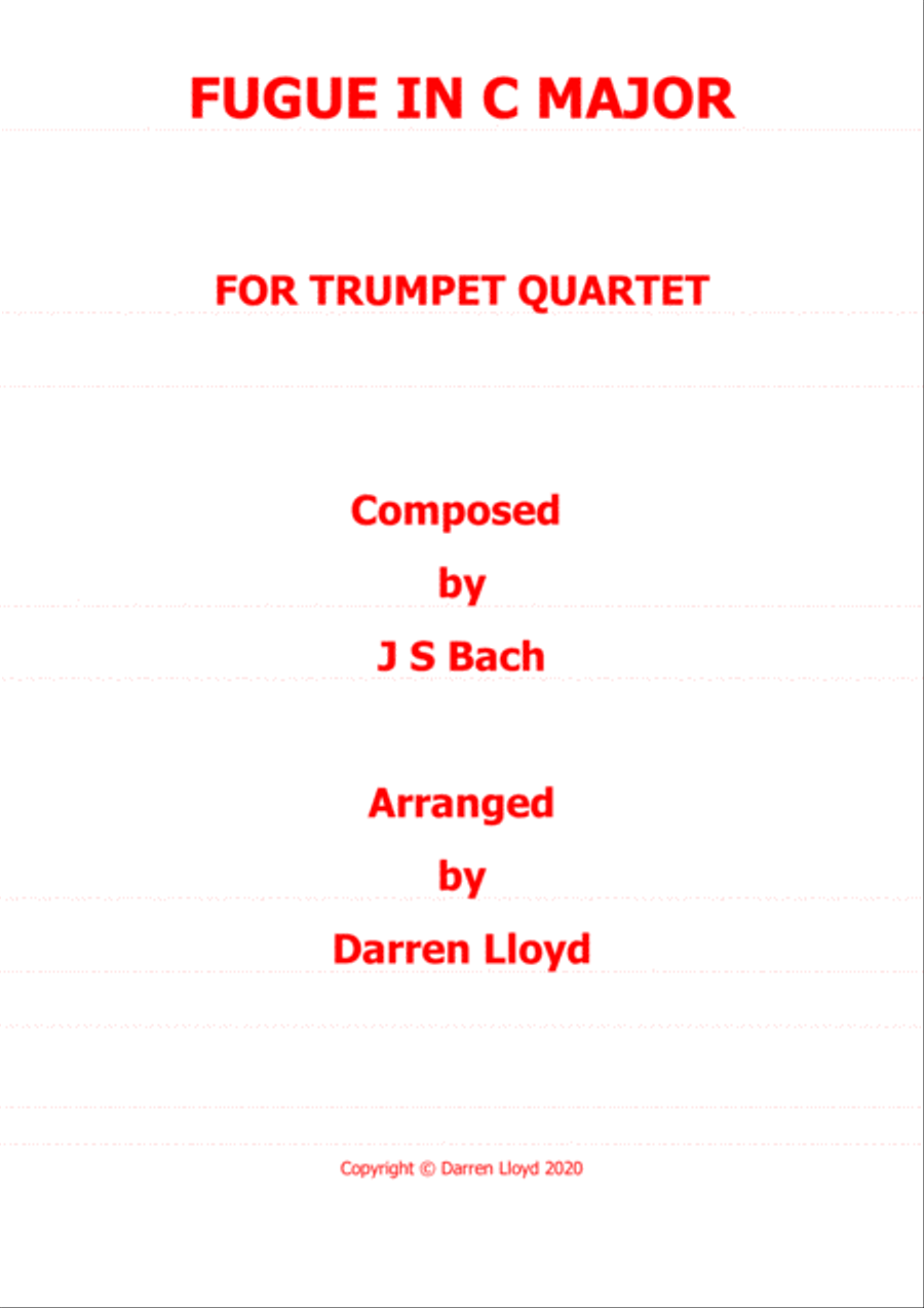 Fugue in C major - Trumpet quartet Fugue in C major - Trumpet quartet Brass Quartet scores gallery preview page 1