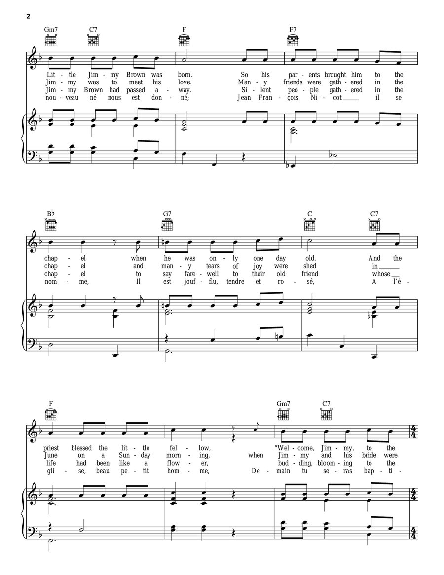 The Three Bells Piano, Vocal, Guitar scores gallery preview page 2