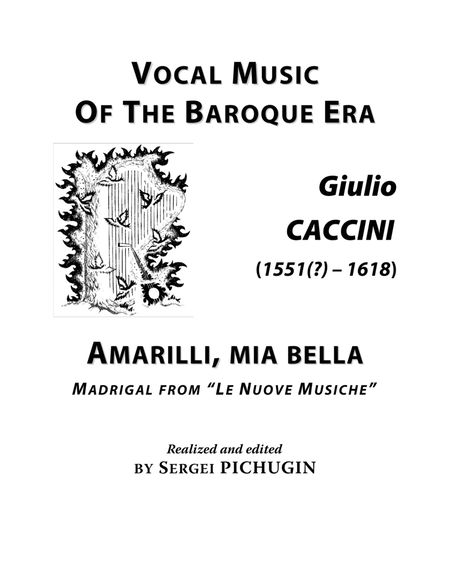CACCINI Giulio: Amarilli, mia bella, aria, arranged for Voice and Piano (A minor) image number null