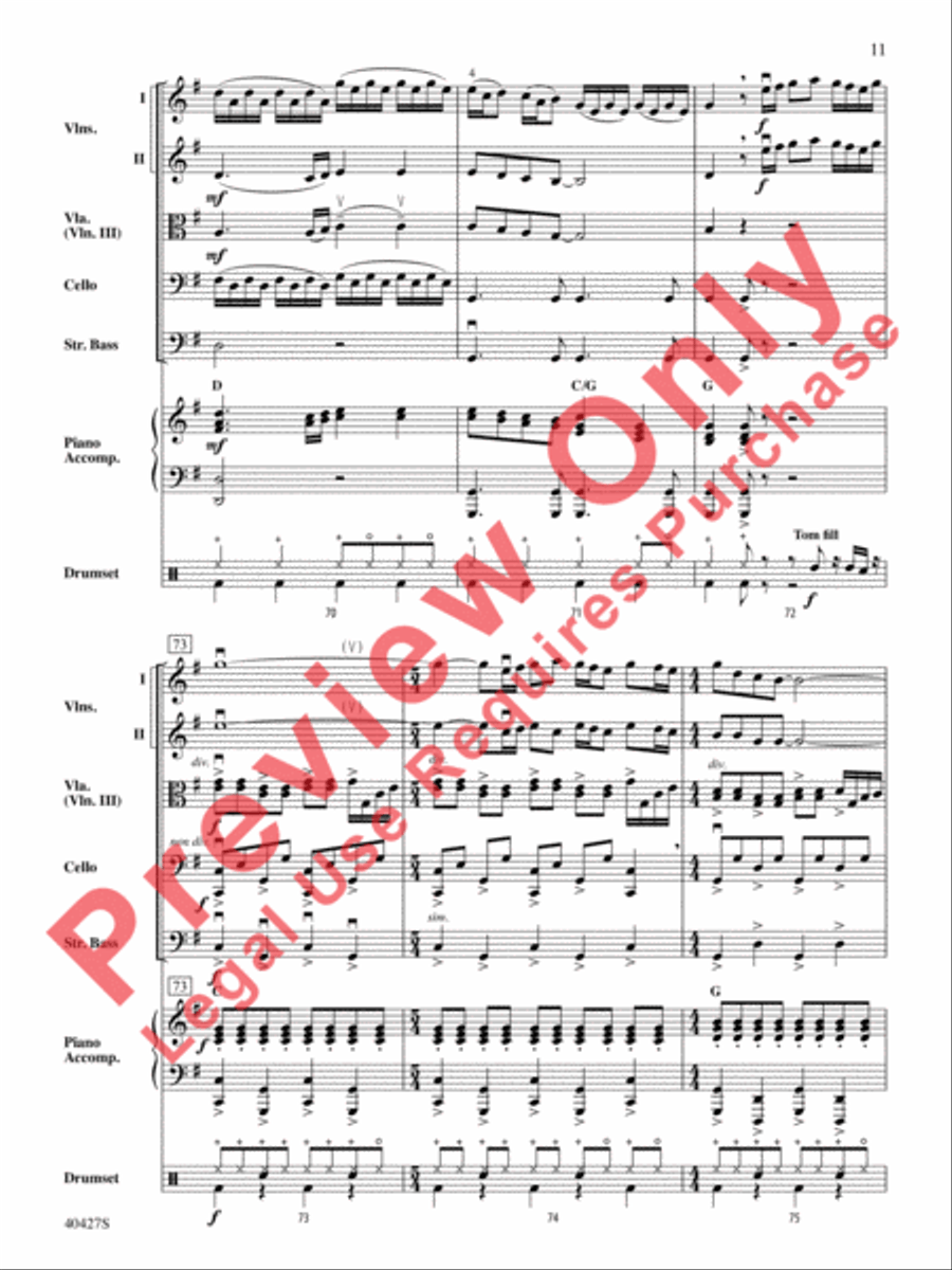 Mamma Mia!, Selections from String Orchestra scores gallery preview page 12