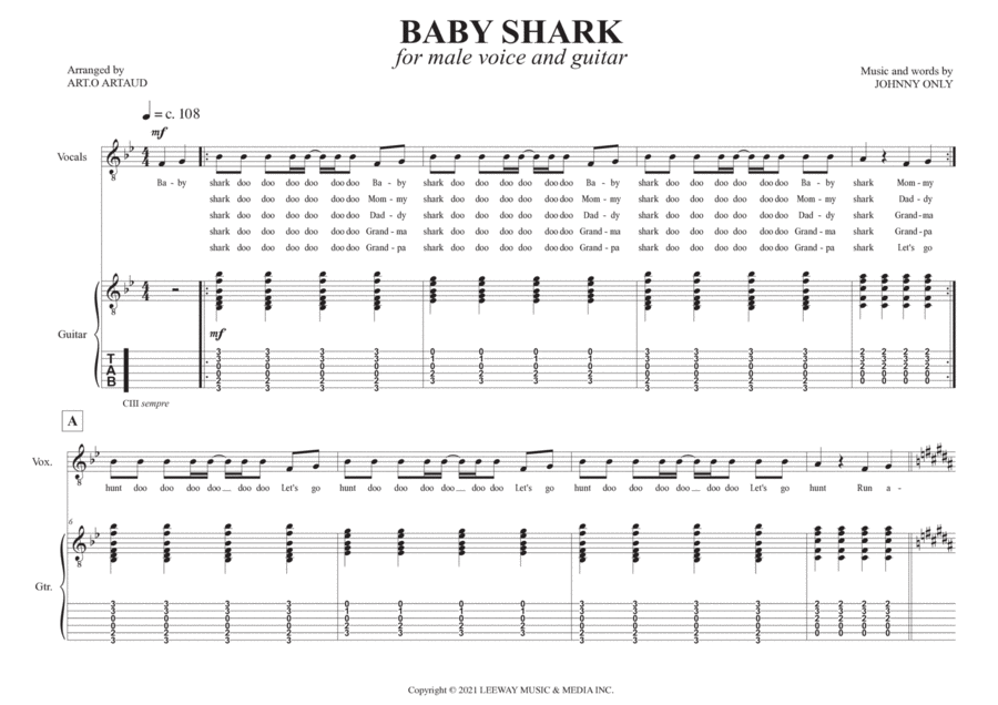 Baby Shark Chamber Music scores gallery preview page 1