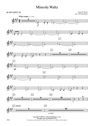 Mineola Waltz: 3rd B-flat Trumpet