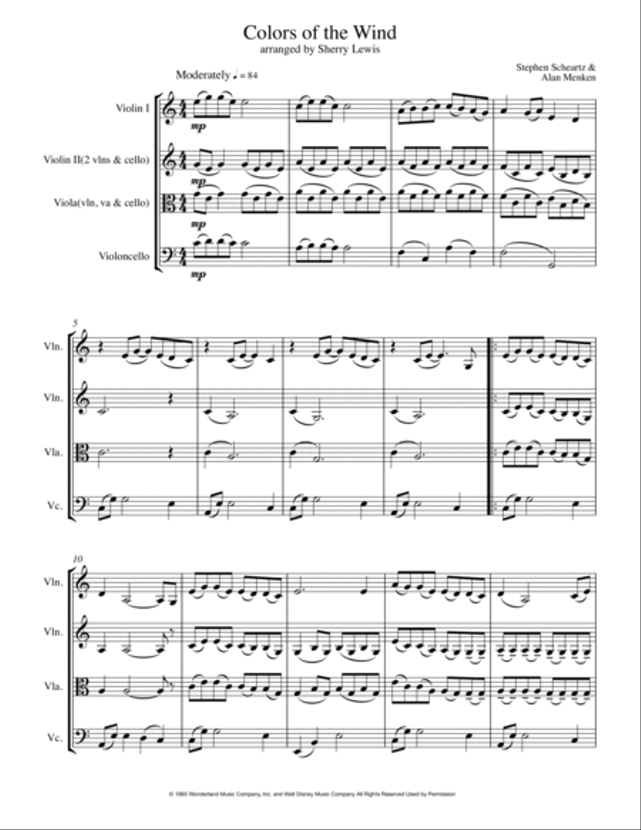 Colors Of The Wind String Trio scores gallery preview page 4
