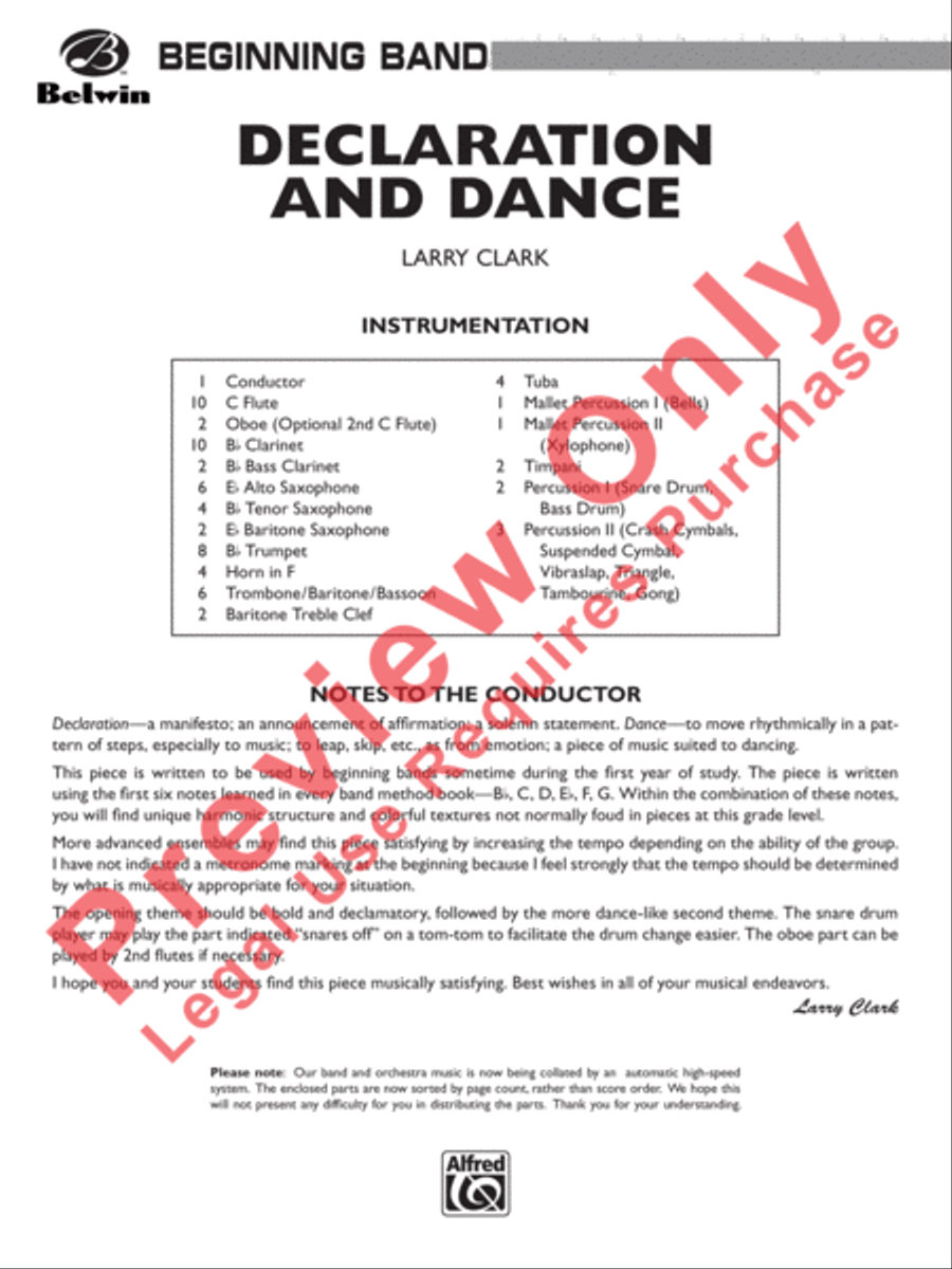 Declaration and Dance Concert Band scores gallery preview page 2