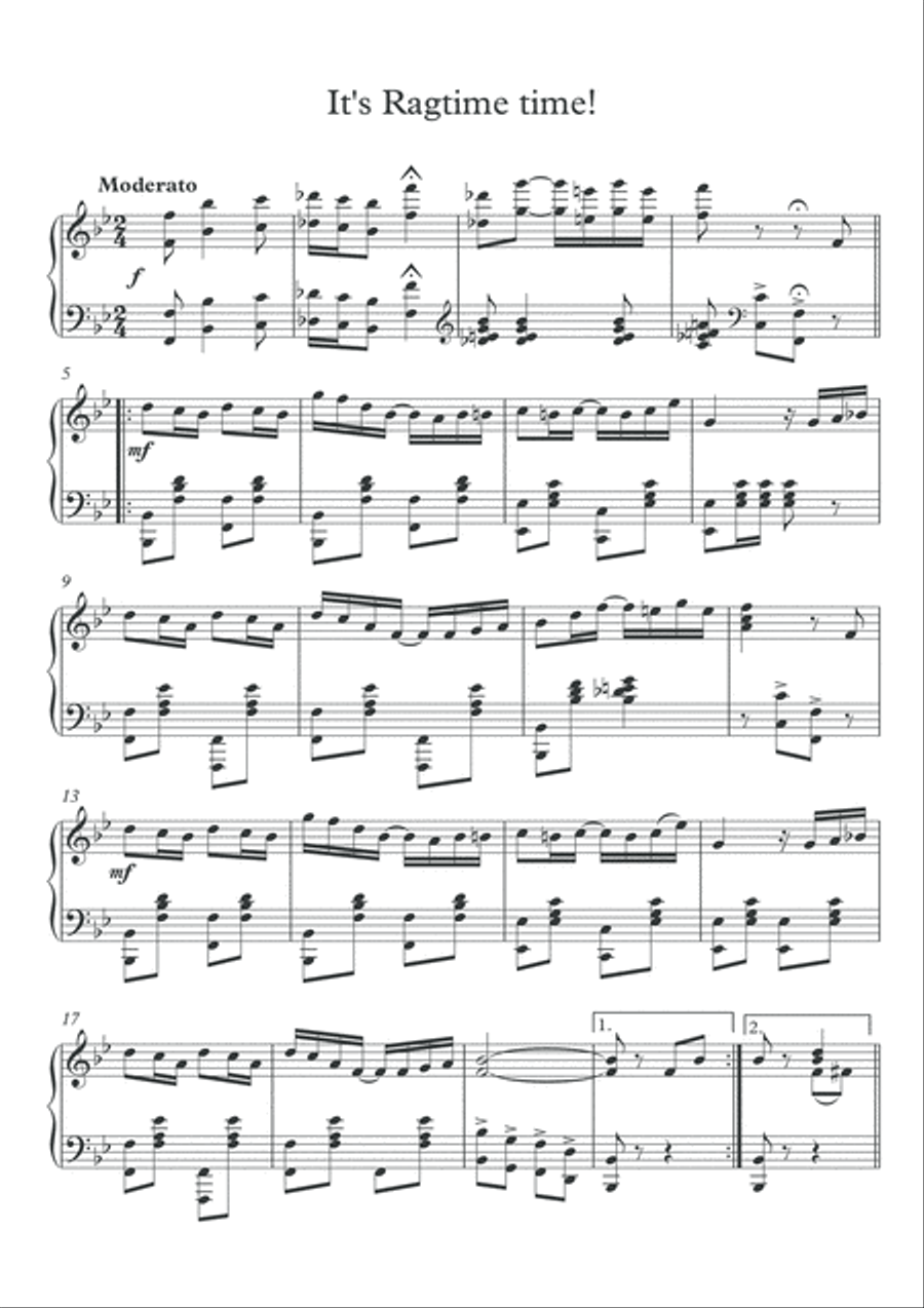 Ragtime time piano solo Ragtime time piano solo Piano Solo scores gallery preview page 2