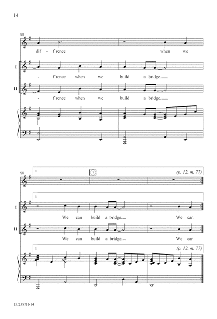 We Can Build a Bridge 2-Part scores gallery preview page 15