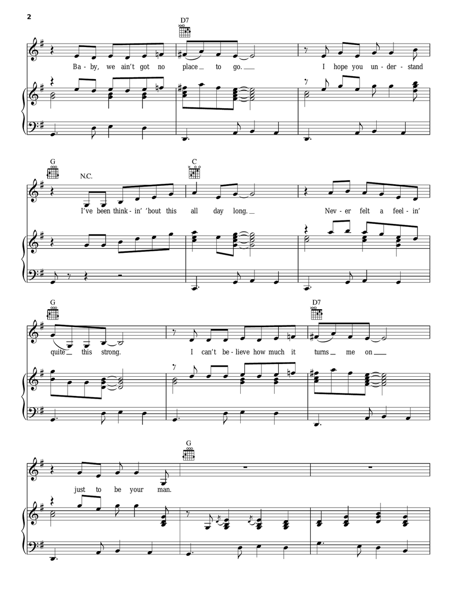 Your Man Piano, Vocal, Guitar scores gallery preview page 2