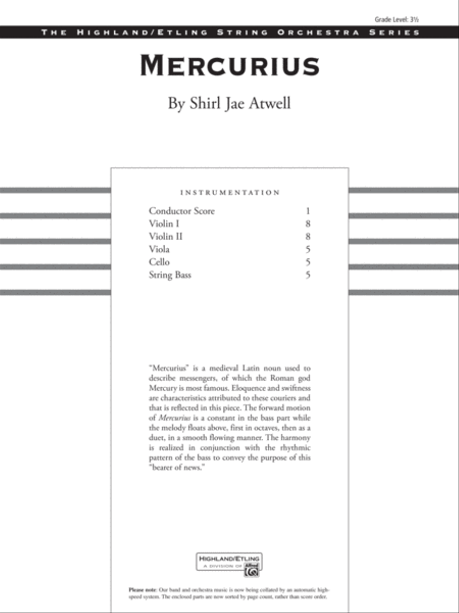 Mercurius: Score String Orchestra scores gallery preview page 1