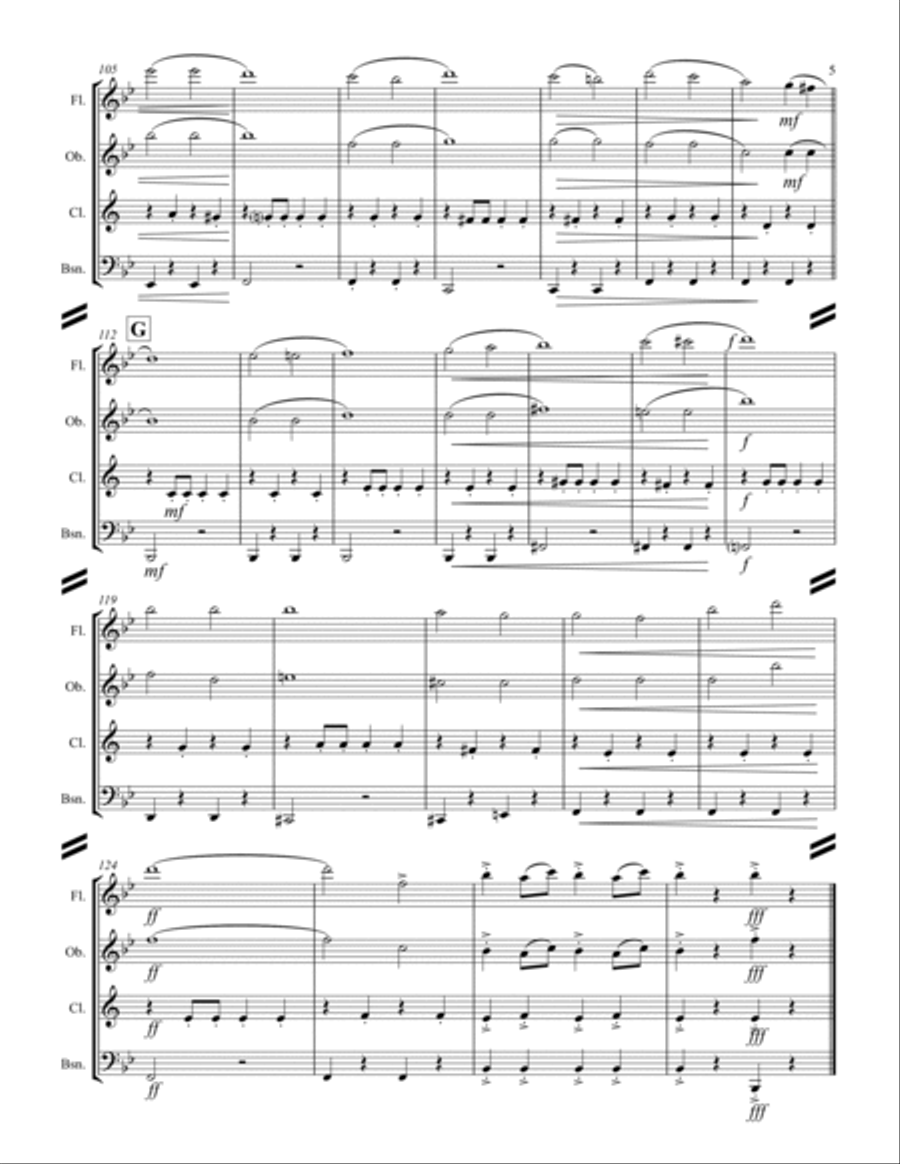 March – Entry of the Gladiators (for Woodwind Quartet) Woodwind Quartet scores gallery preview page 6