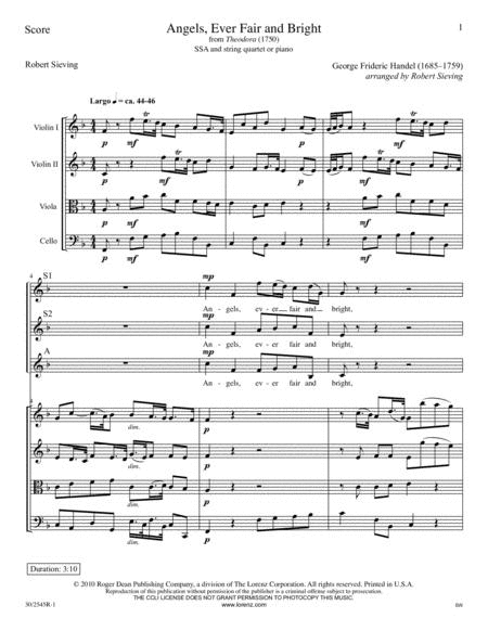 Angels, Ever Fair and Bright - String Quartet Score and Parts