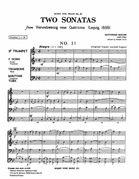 Sonatas No.21 & No.22 (quartet-brass)