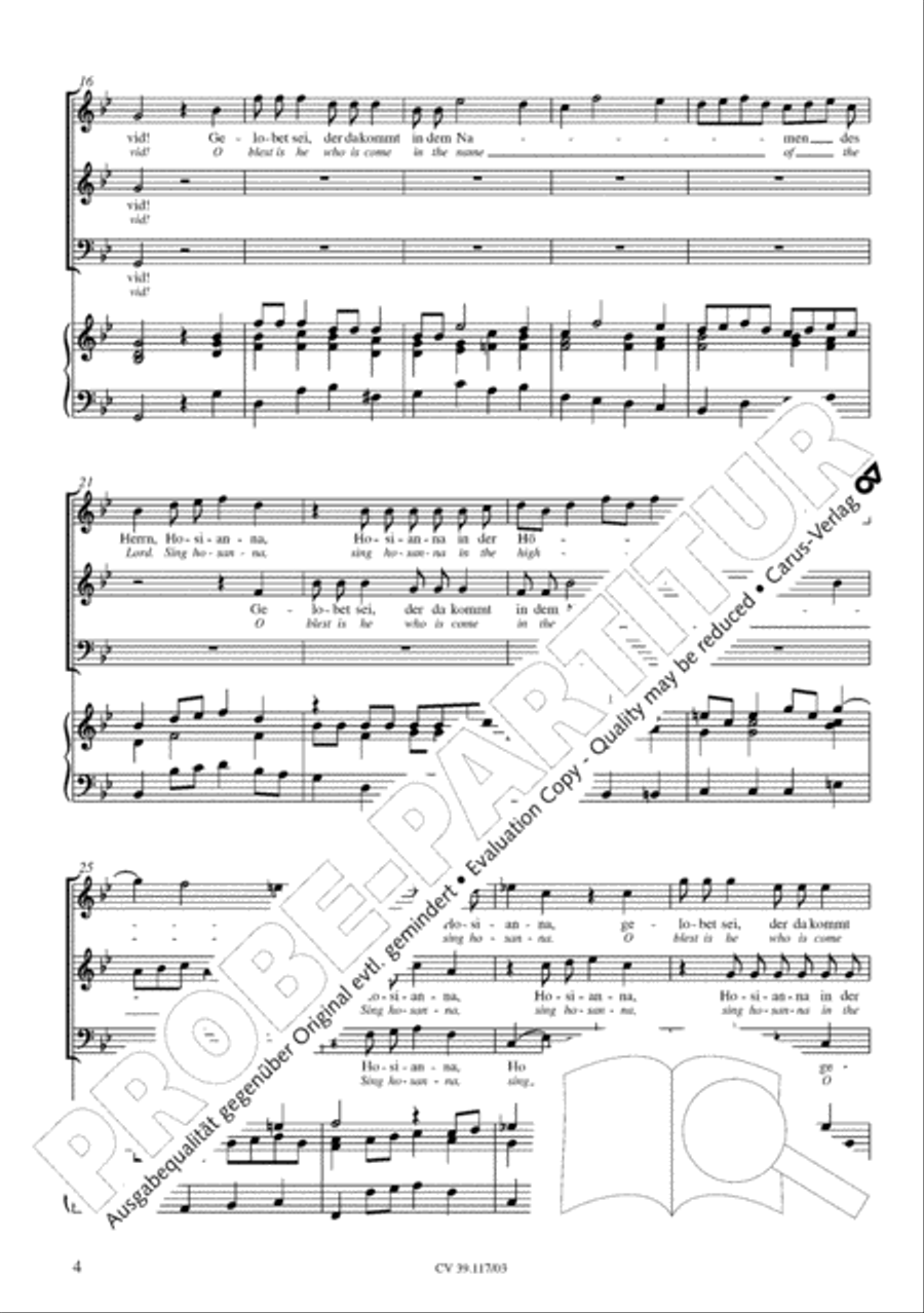 O hosanna, thou Son of David (Hosianna dem Sohne Davids) SA scores gallery preview page 5